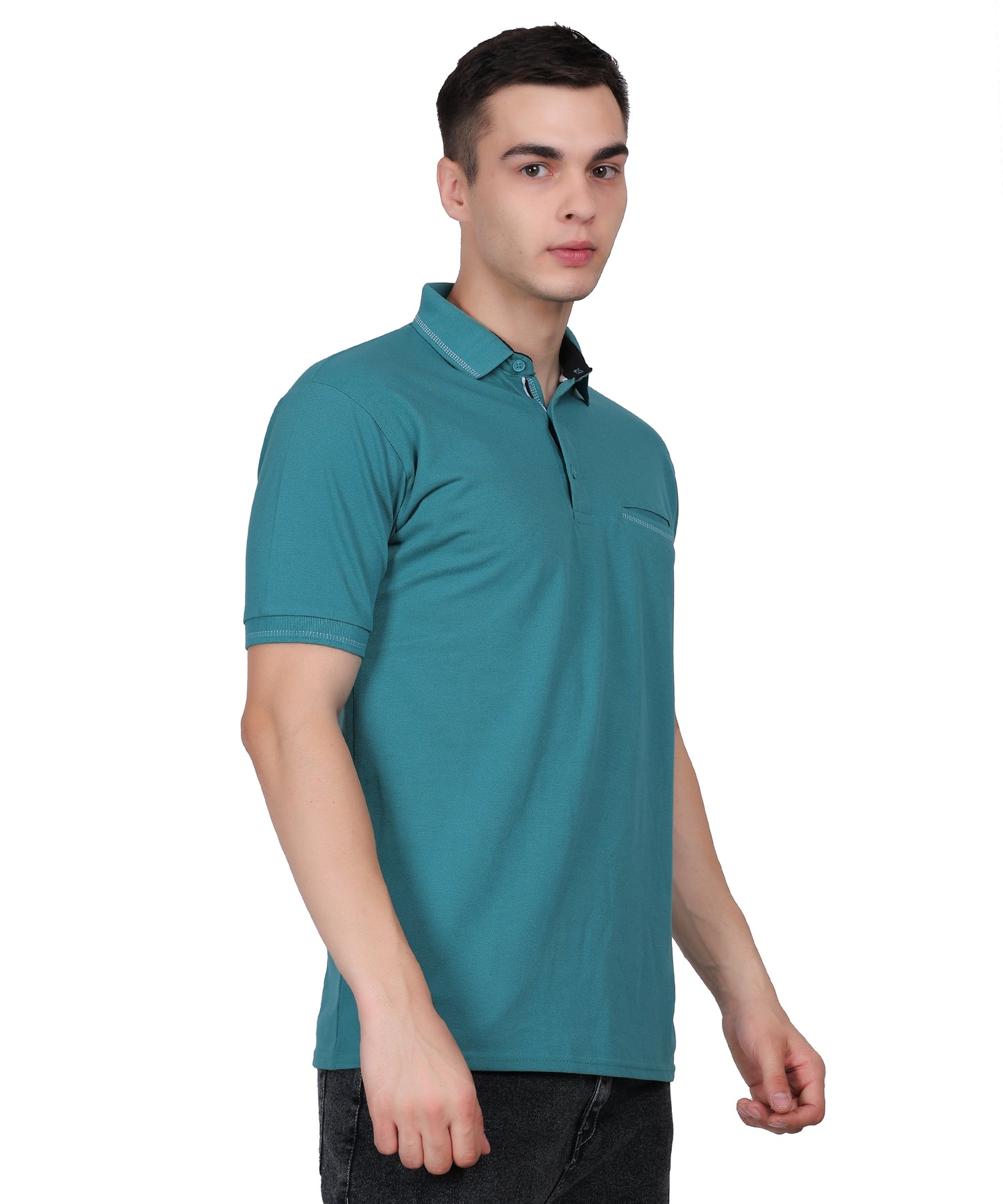 Polo Tshirt for Men with Pocket in Matty Fabric