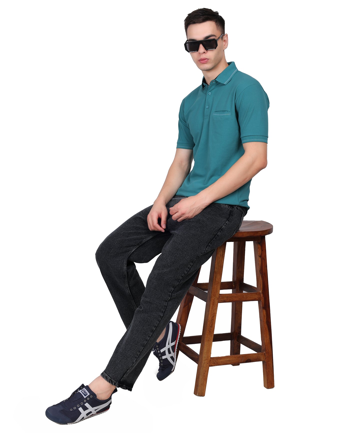 Polo Tshirt for Men with Pocket in Matty Fabric