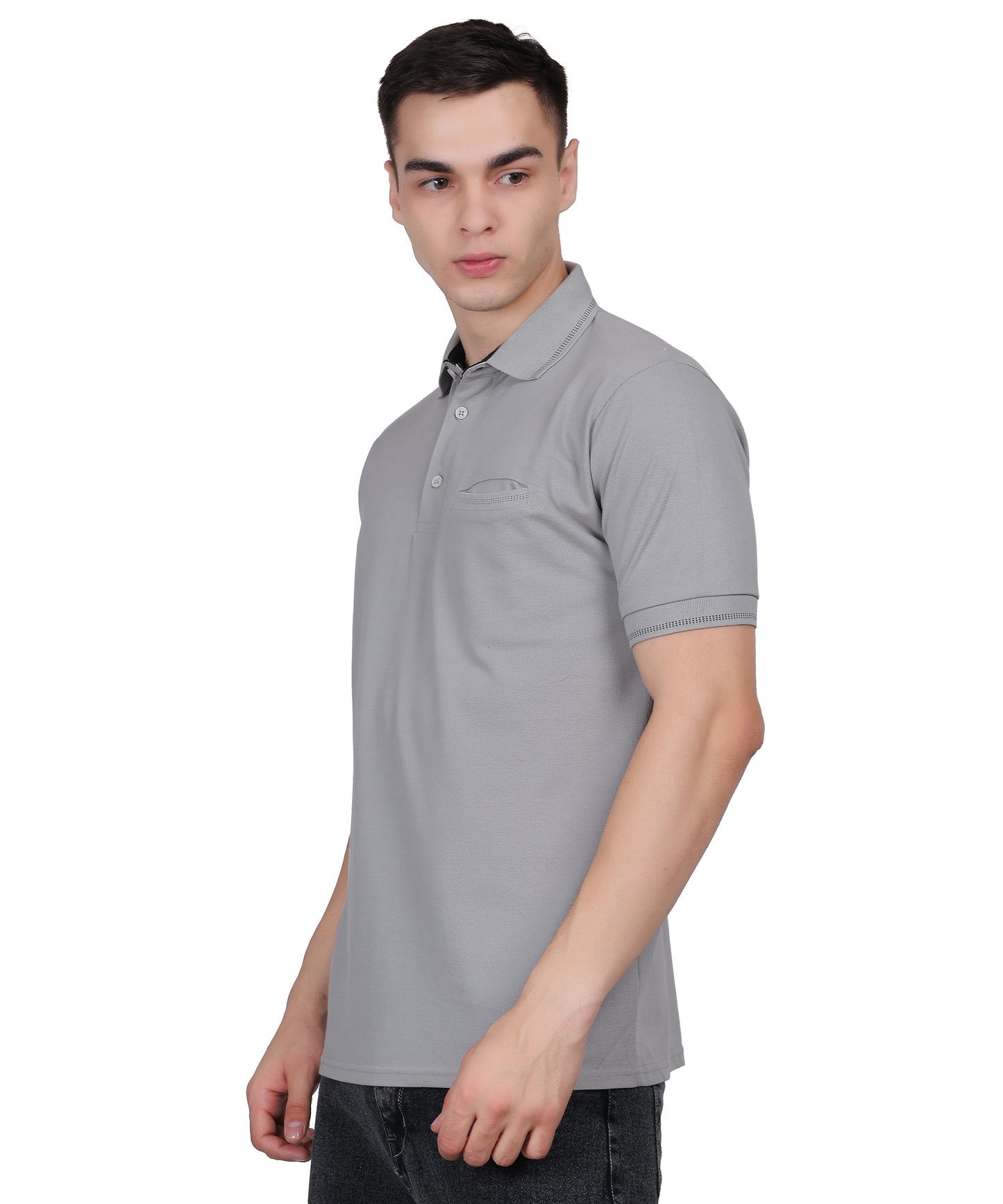 Polo Tshirt for Men with Pocket in Matty Fabric