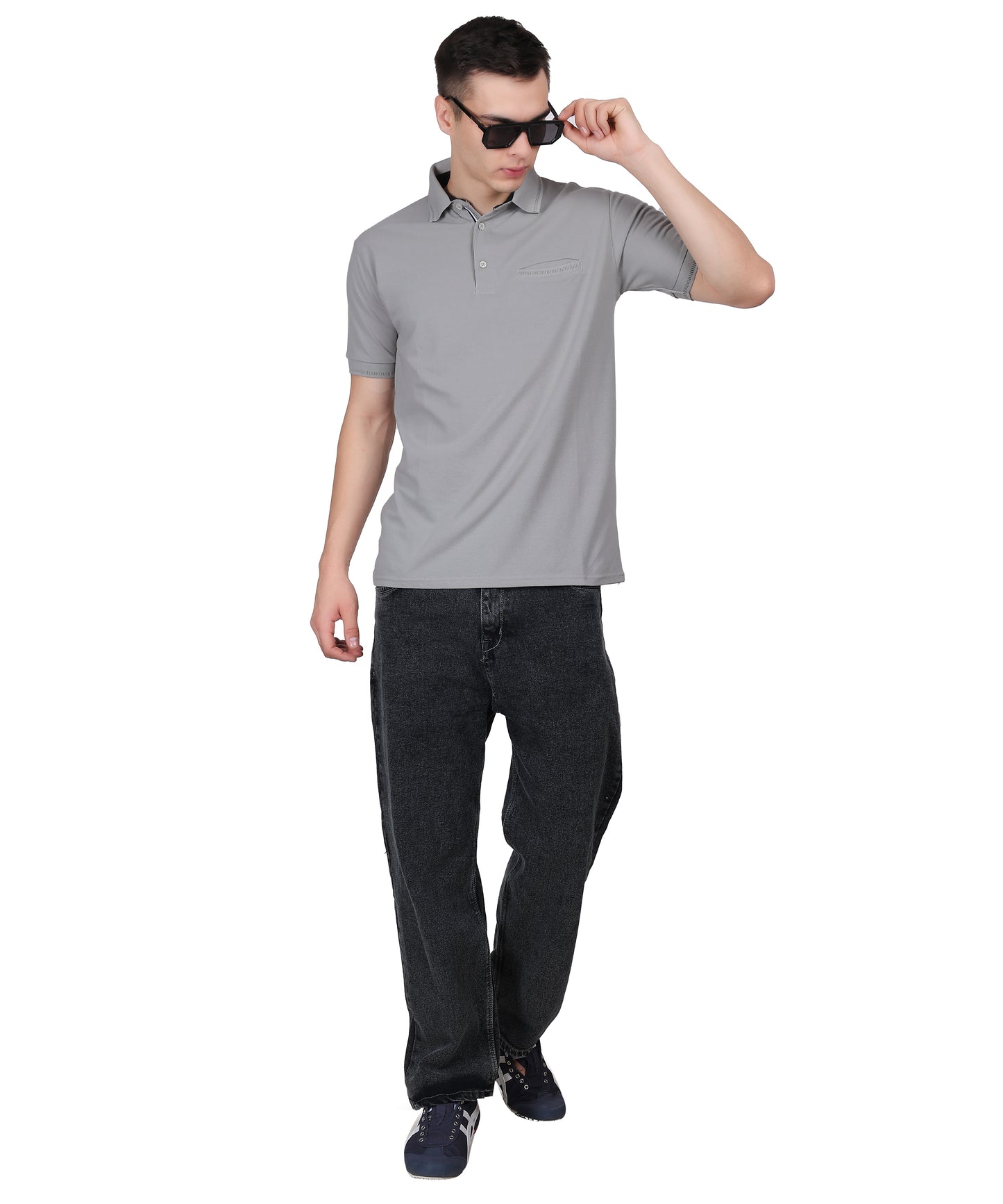 Polo Tshirt for Men with Pocket in Matty Fabric