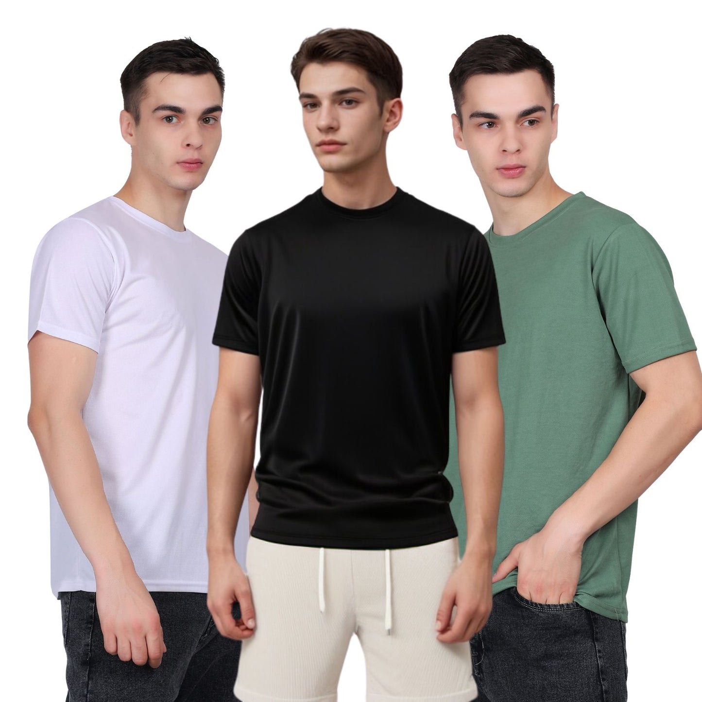 Men's Quick Dry Fit Regular Fit T-shirt Combo Set