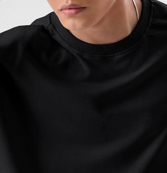 Oversized Half Sleeves Round Neck Solid Pure 100% Cotton T-Shirt for Men