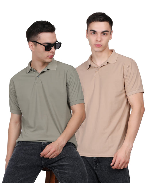 Slim Fit Polo T-Shirt Combo – Double Cool Techno Fit Fabric (Pack of 2)